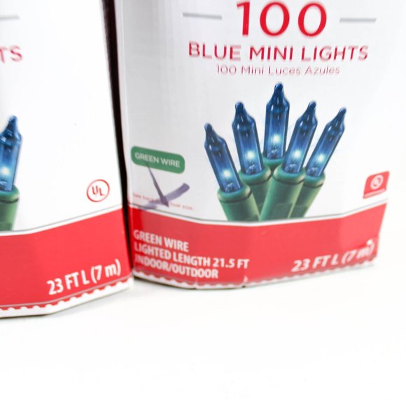 Blue Indoor Outdoor Christmas String Lights 1 Box 100 CT - Picture 4 of 8